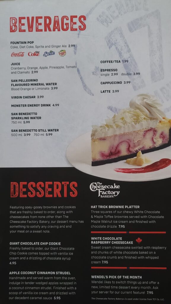 WC- BeveragesDesserts